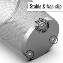 Yu Well Metal Wire Mesh Waste Basket Garbage Trash Can For Office Home Bedroom Study Room Kitchen, Silver, Round Shape, Medium