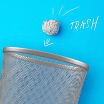 Yu Well Metal Wire Mesh Waste Basket Garbage Trash Can For Office Home Bedroom Study Room Kitchen, Silver, Round Shape, Medium