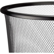 Yu Well Metal Wire Mesh Waste Basket Garbage Trash Can For Office Home Bedroom Study Room Kitchen, Black, Round Shape, Medium