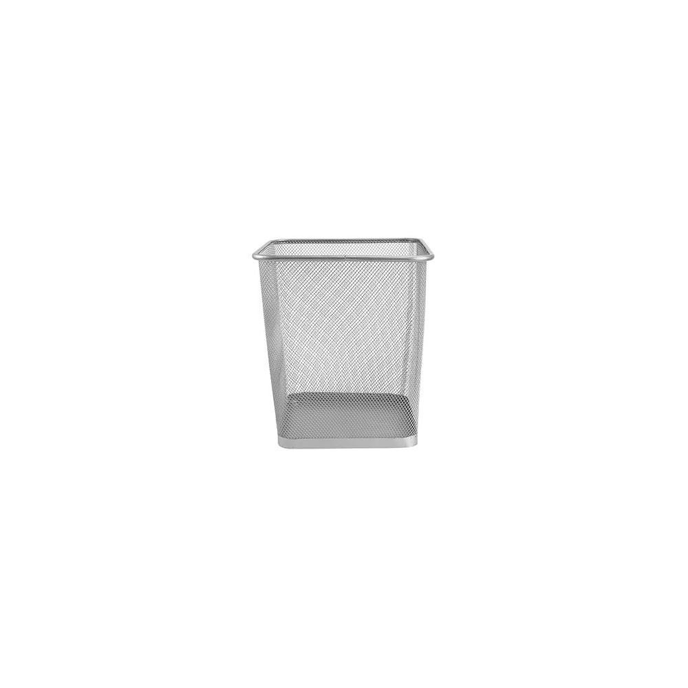 Yu Well Metal Wire Mesh Waste Basket Garbage Trash Can For Office Home Bedroom Study Room Kitchen, Silver, Square Shape, Large
