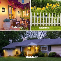 Yu Well Solar Motion Sensor Wall Lantern For Outdoor Lighting Weatherproof 3 Mode Adjustment Solar Wall Light For Villa Garden, Patio, Pathway, Model 3, 4 Pieces
