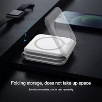 Yu Well 3 In 1 Magnetic Foldable Wireless Charging Station For Smart Phones, Airpods And Iwatch, Black