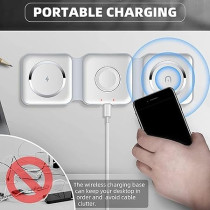 Yu Well 3 In 1 Magnetic Foldable Wireless Charging Station For Smart Phones, Airpods And Iwatch, White