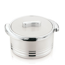 Winsor Panayaa Thermo Container, 3300ml- Stainless Steel Insulated Hot Pot Thermal Food Storage Containers Warmers, Silver/White, WPY3008
