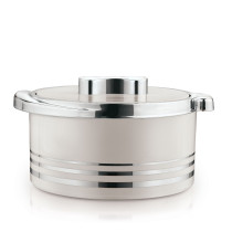 Winsor Panayaa Thermo Container, 3300ml- Stainless Steel Insulated Hot Pot Thermal Food Storage Containers Warmers, Silver/White, WPY3008