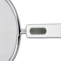 Prestige Splatter Guard 20cm, Premium Stainless Steel Oil Grease Splatter Screen for Frying Pans, Splatter Guard for Clean Cooking, Silver/White, PR49053