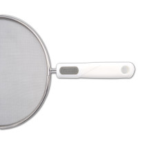 Prestige Splatter Guard 29cm, Premium Stainless Steel Oil Splatter Screen for Frying Pans Kitchen Essential for Clean Cooking, Silver/White, PR49054
