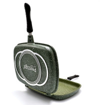 Prestige 32cm Double Fry Pan Foldable Flipping Grill, PR80973, Green