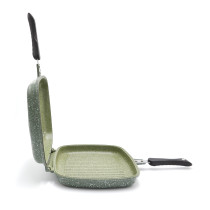 Prestige 32cm Double Fry Pan Foldable Flipping Grill, PR80973, Green