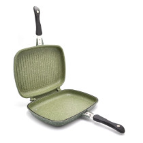 Prestige 32cm Double Fry Pan Foldable Flipping Grill, PR80973, Green