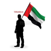 Yu Well Uae Hand Waving Flag For National Day Flag Day Celebration, 100 x 60 Cm