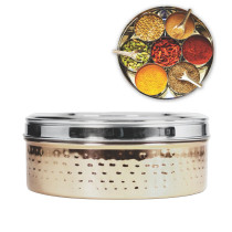 Winsor Spice Box With Hammered And Gold Finsh 11 Pcs Set, WR80833