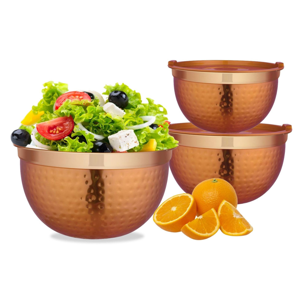 Winsor Multi-Purpose Bowl with Lacquered Hammered ( Copper Color Exterior) , WR80831