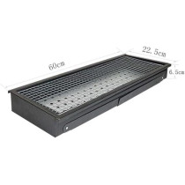 Yu Well Barbecue Grill Stand Stainless Steel Portable Foldable Bbq Grill For Outdoor Picnic Camping Garden Cooking Vegetable Burger Fish Shrimp Steak, Black