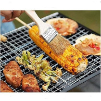 Yu Well Barbecue Grill Stand Stainless Steel Portable Foldable Bbq Grill For Outdoor Picnic Camping Garden Cooking Vegetable Burger Fish Shrimp Steak, Black