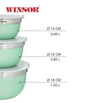 Winsor Multi Purpose Bowl 3 Pieces Set, WR80830, Green