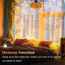 Yu Well Led String Lights 25M Warm White 300 Leds, Ip44 Waterproof Pure Copper Wire, 8 Modes With Memory Function, Outdoor And Indoor Fairy Lights For Christmas, Halloween, Garden, Wedding, Party