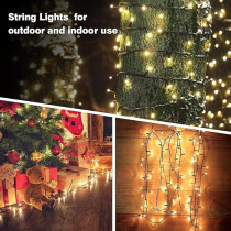 Yu Well Led String Lights 10M Warm White 100Leds, Ip44 Waterproof Pure Copper Wire, 8 Modes With Memory Function, Outdoor And Indoor Fairy Lights For Christmas, Halloween, Garden, Wedding, Party