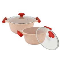 Prestige Essentials Nonstick Pots and Pans Set Induction Cookware Set 11 Pieces Non Stick Set Combo Granite Cooking Set Fry Pan Non Stick Combo Set, Pink, PR80987