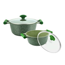 Prestige Essentials 9 Pieces Pots and Pans Set Nonstick Cookware Sets Granite Pots Set Kitchen Induction Pots and Pans Cooking Sets Pan Sets for Cooking, Green, PR80990