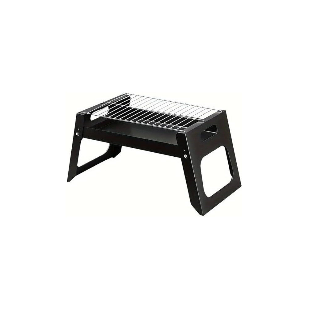 Yu Well Barbecue Grill Stand Stainless Steel Portable Foldable Bbq Grill For Charcoal Bbq Salad Grill Cooking Suitable For Outdoor Vacation Cooking With Friends And Family, Bbq-Foldable, Black
