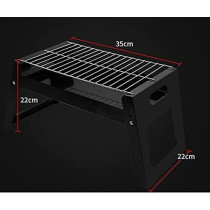 Yu Well Barbecue Grill Stand Stainless Steel Portable Foldable Bbq Grill For Charcoal Bbq Salad Grill Cooking Suitable For Outdoor Vacation Cooking With Friends And Family, Bbq-Foldable, Black