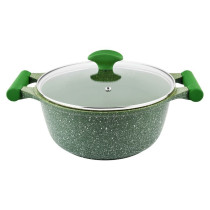 Prestige Essentials Granite Non Stick Set Combo 26cm Fry Pan And 26cm Casserole With Lid, Induction Cookware Set 2 Pieces, Green, PR80993