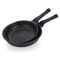 Prestige Essentials Granite Non Stick Set Combo, 24cm And 28CM Fry Pan Set Induction Cookware Set 2 Pieces Black, PR80995