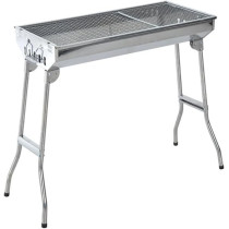 Yu Well Barbecue Grill Stand Stainless Steel Portable Foldable Bbq Grill For Charcoal Bbq Salad Grill Cooking Suitable For Outdoor Vacation Cooking With Friends And Family, Silver, Medium