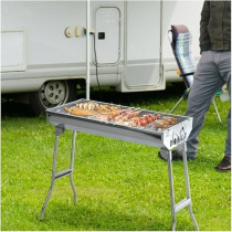 Yu Well Barbecue Grill Stand Stainless Steel Portable Foldable Bbq Grill For Charcoal Bbq Salad Grill Cooking Suitable For Outdoor Vacation Cooking With Friends And Family, Silver, Medium