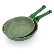 Prestige Essentials Granite Non Stick Set Combo 24cm And 28CM Fry Pan Set Induction Cookware Set 2 Pieces, Green, PR80996