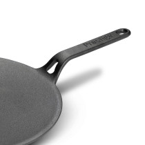 Prestige Cast Iron Curved Tawa 28 cm Induction Cast Iron Tawa Pan for Roti/Chapati/Dosa with Stick Handle Pre-Seasoned Cast Iron Cookware, Black, PR48884