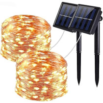 Yu Well Solar Powered Fairy Lights, 20 Miter, Fairy, 2 Pack, Warm White