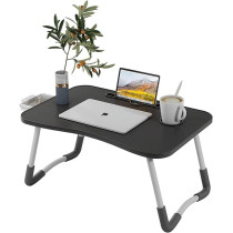 Yu Well Portable Folding Laptop Desk For Bed And Sofa With Ipad And Coffee Cup Holder, Black