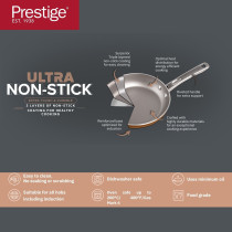 Prestige Ultra 25Cm/10 Inch, Frypan With Pan Holder, Orange, PR22607