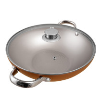 Prestige Ultra 28Cm Kadai With Glass Lid And Pan Holder, Orange, PR22605