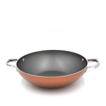 Prestige Ultra 28Cm Kadai With Glass Lid And Pan Holder, Orange, PR22605