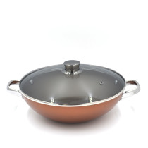 Prestige Ultra 28Cm Kadai With Glass Lid And Pan Holder, Orange, PR22605