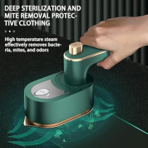 Yu Well Portable Handheld Steam Iron Mini Travel, Iron Fabric Garment, Ironing Wrinkles Removing Lightweight Steamer For Home Office Travel, Green