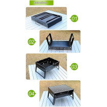 Yu Well Barbecue Grill Stand Stainless Steel, Bbq Grill For Charcoal And Salad Grill Cooking Suitable For Outdoor Vacation Cooking With Friends And Family, Black