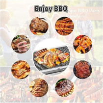 Yu Well Barbecue Grill Stand Stainless Steel, Bbq Grill For Charcoal And Salad Grill Cooking Suitable For Outdoor Vacation Cooking With Friends And Family, Black