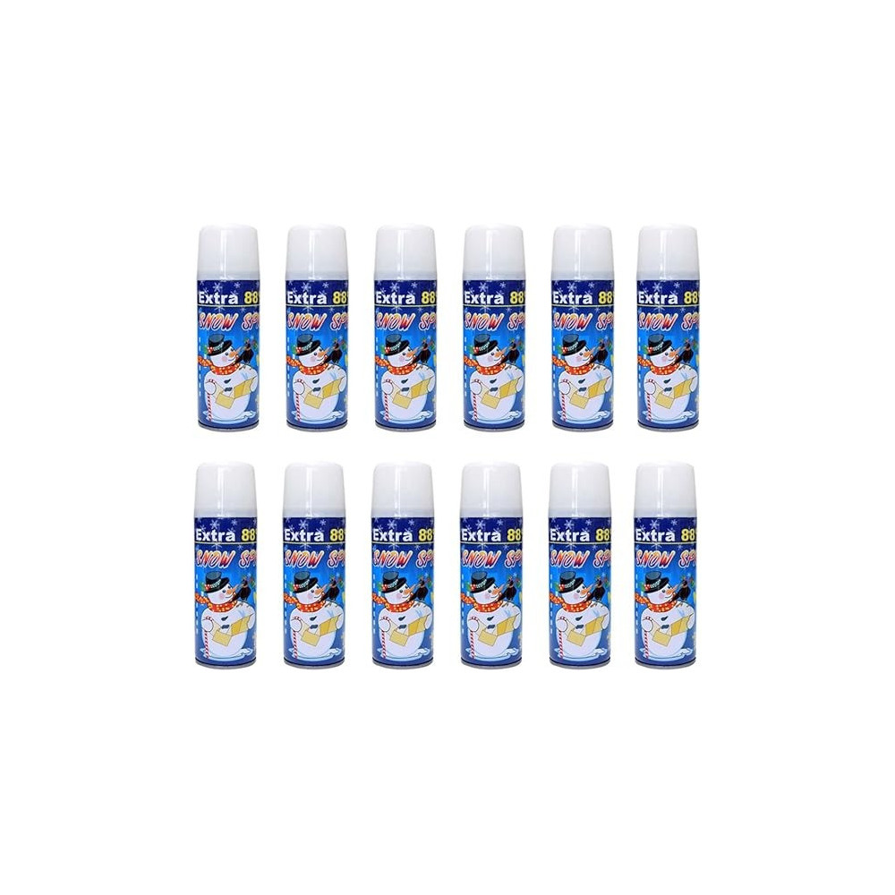 Yu Well Crazy Snow Spray For Christmas Tree Decoration Birthday Festival Party Celebrations, 12Pc-250Ml