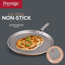 Prestige Ultra 29Cm Flat Tawa With Pan Holder, Orange, PR22610
