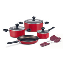 Prestige 9-Piece Non-Stick Cookware Set Pots and Pans Set for Kitchen Non-Stick Aluminium PR22430, RED