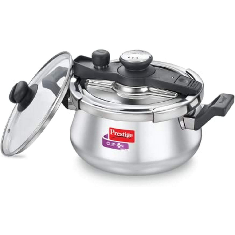Prestige Svachh Clip-on 5 Litre Stainless Steel Pressure Handi, Silver, MPCH20233