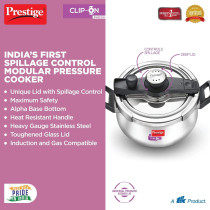 Prestige Svachh Clip-on 5 Litre Stainless Steel Pressure Handi, Silver, MPCH20233