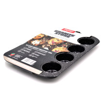 Prestige Granite Deep Muffin Tray Non-Stick 12-Cup Muffin Pans Tin - Carbon Steel Baking Tray for Cupcakes, Black, PR48754