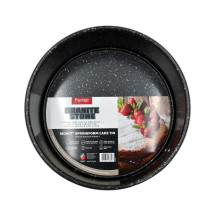 Prestige Granite Springform Cake Pan, 7 Inch Granite Round Non-Stick Bakeware 20cm Carbon Steel Leakproof Baking Tin, Black, PR48782