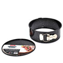 Prestige Granite Springform Cake Pan, 7 Inch Granite Round Non-Stick Bakeware 20cm Carbon Steel Leakproof Baking Tin, Black, PR48782