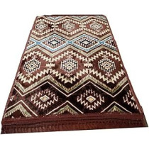 Yu Well Embossed Prayer Mat Anti-Slip Padded Velvet Top Prayer Rug For Men Women And Children, Large Size 110 x 70 cm, Brown Pattern